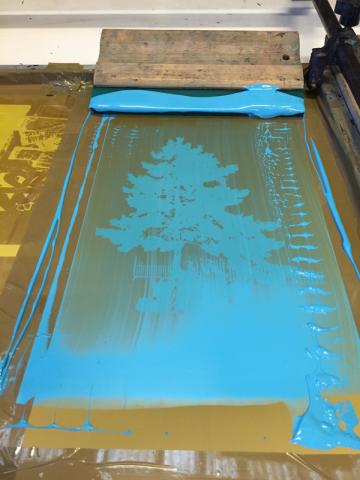 Screenprinting blue